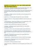 ARIZONA LIFE INSURANCE TEST 2026 PAPER QUESTIONS AND SOLUTIONS RATED