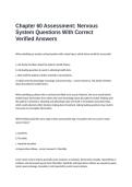 Chapter 60 Assessment&colon; Nervous System Questions With Correct Verified Answers