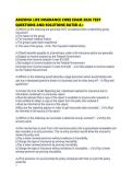 ARIZONA LIFE INSURANCE CORE EXAM 2026 TEST QUESTIONS AND SOLUTIONS RATED
