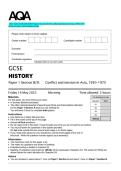 2025 AQA GCSE HISTORY Paper 1 Section B&sol;D&colon; Conflict and tension in Asia&comma; 1950&ndash;1975 Question paper with marking scheme
