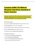 Complete NURS 753 Midterm Blueprint&colon; Real Exam Questions & Expert Answers