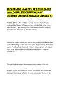 SGTS COURSE LEADERSHIP II TEST PAPER 2026 COMPLETE QUESTIONS AND VERIFIED CORRECT ANSWERS GRADED A&plus;