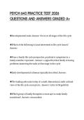 PSYCH 643 PRACTICE TEST 2026  QUESTIONS AND ANSWERS GRADED A&plus;
