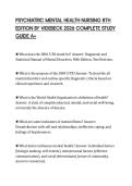 PSYCHIATRIC MENTAL HEALTH NURSING 8TH  EDITION BY VIDEBECK 2026 COMPLETE STUDY  GUIDE A&plus;