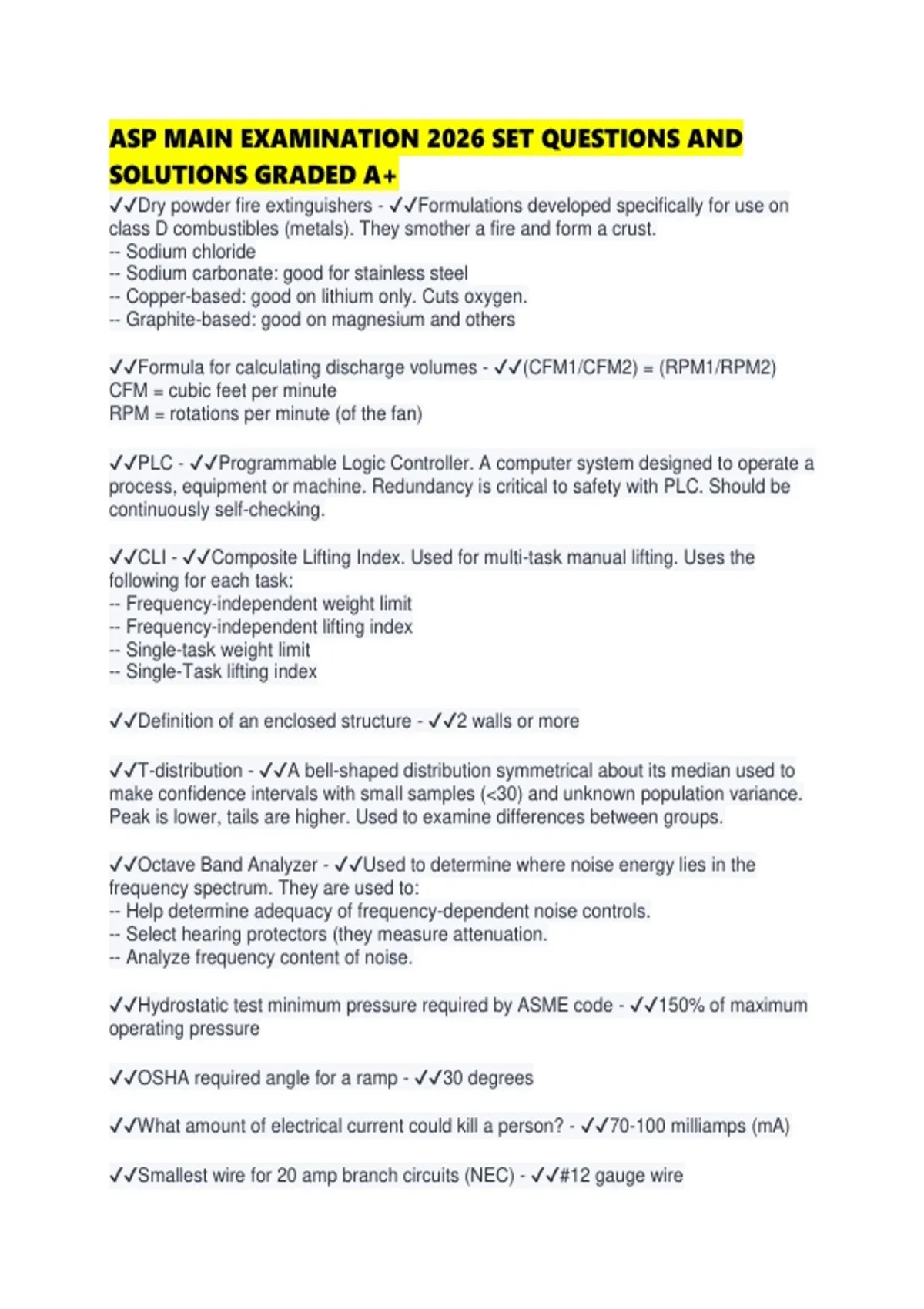 Main Asb ASP MAIN EXAMINATION 2026 SET QUESTIONS AND SOLUTIONS GRADED - ASP ...
