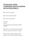 PSYCHOLOGICAL TESTING  COMPREHENSIVE PAPER 2026 QUESTIONS  AND SOLUTIONS GRADED A&plus; 