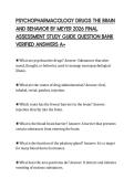 PSYCHOPHARMACOLOGY DRUGS THE BRAIN  AND BEHAVIOR BY MEYER 2026 FINAL  ASSESSMENT STUDY GUIDE QUESTION BANK  VERIFIED ANSWERS A&plus;