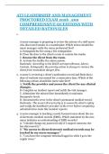 ATI LEADERSHIP AND MANAGEMENT PROCTORED EXAM 2026   200 COMPREHENSIVE QUESTIONS WITH DETAILED RATIONALES