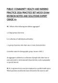 PUBLIC COMMUNITY HEALTH AND NURSING  PRACTICE 2026 PRACTICE SET MOCK EXAM  REVISION NOTES AND SOLUTIONS EXPERT  GRADE A&plus; 
