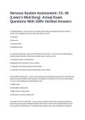 Nervous System Assessment&colon; Ch&period; 60 &lpar;Lewis&rsquo;s Med-Surg&rpar;  Actual Exam Questions With 100&percnt; Verified Answers
