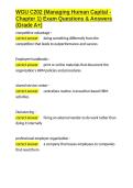 WGU C202 &lpar;Managing Human Capital - Chapter 1&rpar; Exam Questions & Answers &lpar;Grade A&plus;&rpar;&period;docx