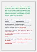 Associate Environmental Professional NREP  Certification EXAM &vert;&vert; MOST RECENT EXAM 2026 2027 ACTUAL COMPLETE REAL EXAM QUESTIONS  AND CORRECT ANSWERS &lpar;VERIFIED ANSWERS&rpar;  ALREADY GRADED A&plus; &vert; GUARANTEED SUCCESS&excl;&excl;  NEWEST EXAM &vert; JUST RELEASED&excl;&excl;