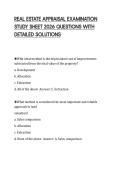 REAL ESTATE APPRAISAL EXAMINATION  STUDY SHEET 2026 QUESTIONS WITH  DETAILED SOLUTIONS
