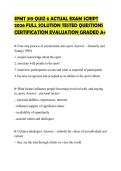 SPMT 319 QUIZ 6 ACTUAL EXAM SCRIPT 2026 FULL SOLUTION TESTED QUESTIONS CERTIFICATION EVALUATION GRADED A&plus;