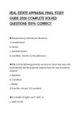 REAL ESTATE APPRAISAL FINAL STUDY  GUIDE 2026 COMPLETE SOLVED  QUESTIONS 100&percnt; CORRECT 