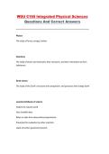 WGU C165 Integrated Physical Sciences &ndash; Western Governors University &ndash; Questions and Answers Study Guide