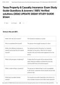 Texas Property & Casualty Insurance&colon; Exam Study Guide Questions & Answers &vert; 100&percnt; Verified solutions &lpar;2026&rpar; UPDATE &vert;2026&excl;&excl; STUDY GUIDE EXAM