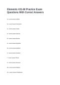 Elements &num;31-60 Practice Exam Questions With Correct Answers