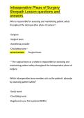 Intraoperative Phase of Surgery Sherpath Lesson questions and answers&period;docx