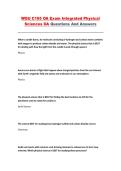 WGU C165 Integrated Physical Sciences &ndash; Western Governors University &ndash; OA Exam Questions and Answers