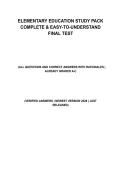 Elementary Education Study Pack &vert; All Questions And Correct Answers With Rationales &vert; Already Graded A&plus; &vert; Verified Answers &vert; Newest Version 2026 &vert; Just Released