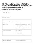 NHS Pathways DLP questions ACTUAL EXAM 2026 TEST COMPREHENSIVE QUESTIONS AND VERIFIED ANSWERS &lpar;DETAILED & ELABORATED&rpar; 100&percnt; SOLVED&excl;