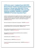 CCRI micro exam 2  Updated Exam 2026 WITH  Recent Newest Verified And Well Analyzed Exam  Questions  &lpar;Actual Exam 2026-2027&rpar; Correct  Detailed & Verified ANSWERS &lpar;100&percnt; Accurate  Solutions&rpar; ALREADY GRADED A&plus;&vert;&vert;NEWEST  VERSION Of The Exam Guarantee Pass&excl;&excl; 