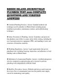 RHODE ISLAND JOURNEYMAN  PLUMBER TEST 2026 COMPLETE  QUESTIONS AND VERIFIED  ANSWERS 