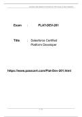 Salesforce Certified Platform Developer &lpar;PLAT-DEV-201&rpar; PDF Dumps