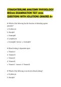 STRAIGHTERLINE ANATOMY PHYSIOLOGY BIO202 EXAMINATION TEST 2026 QUESTIONS WITH SOLUTIONS GRADED A&plus;