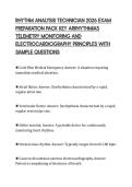 RHYTHM ANALYSIS TECHNICIAN 2026 EXAM  PREPARATION PACK KEY ARRHYTHMIAS  TELEMETRY MONITORING AND  ELECTROCARDIOGRAPHY PRINCIPLES WITH  SAMPLE QUESTIONS 
