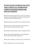 RHYTHM ANALYSIS TECHNICIAN 2026 STUDY  GUIDE COMPLETE ECG INTERPRETATION  CARDIAC RHYTHM RECOGNITION AND  PRACTICE QUESTIONS 