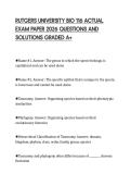 RUTGERS UNIVERSITY BIO 116 ACTUAL  EXAM PAPER 2026 QUESTIONS AND  SOLUTIONS GRADED A&plus; 