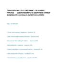 TEXAS WELL DRILLER LICENSE EXAM &ndash; 150 VERIFIED PRACTICE QUESTIONSCOMPLETE QUESTIONS & CORRECT ANSWERS WITH RATIONALES &lpar;LATEST 2026 UPDATE&rpar;&period;