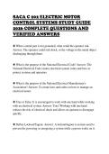 SACA C 202 ELECTRIC MOTOR  CONTROL SYSTEMS STUDY GUIDE  2026 COMPLETE QUESTIONS AND  VERIFIED ANSWERS