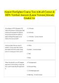 Airport Firefighter Course Test with all Correct & 100&percnt; Verified Answers &vert;Latest Version &vert;Already Graded A&plus;
