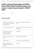 AMTEC&colon; Advanced Technologies &lpar;AMT1022&rpar; EXAM &lpar;2026&rpar; UPDATE Verified Questions And Answers &vert; Latest Already Graded A&plus; UPDATE &vert;2026AMTEC&colon; Advanced Technologies &lpar;AMT1022&rpar; EXAM &lpar;2026&rpar; UPDATE Verified Questions And Answers &vert; Latest Already Graded A&plus; UPDATE &vert;202