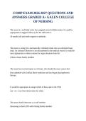 COMP EXAM 2026-2027 QUESTIONS AND ANSWERS GRADED A&plus; GALEN COLLEGE OF NURSING