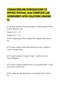STRAIGHTERLINE INTRODUCTION TO PHYSICS PHY250L 2026 COMPLETE LAB WORKSHEETS WITH SOLUTIONS GRADED A&plus;