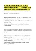 STRAIGHTERLINE INTRODUCTION TO PHYSICS PHY250L FULL LAB PAPER 2026 QUESTIONS WITH ANSWERS GRADED A&plus;