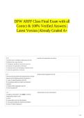 DFW ARFF Class Final Exam with all Correct & 100&percnt; Verified Answers &vert;Latest Version &vert;Already Graded A&plus;