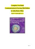 Test Bank for Communication in Nursing 10th Edition by Julia Balzer Riley 9780323871457 Chapter 1-30 Complete Guide&period;