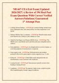 NR 667 CEA Exit Exam&vert; Updated 2026&sol;2027&vert; A Review of 394 Real Past Exam Questions With Correct Verified Answers&sol;Solutions&vert; Guaranteed 1st Attempt Pass