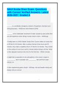 NAUI Scuba Diver Exam&period; Questions with Correct Verified Answers&period; Latest 2026-2027&period; Graded A