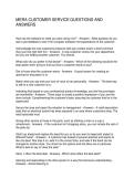 MERA CUSTOMER SERVICE QUESTIONS AND ANSWERS