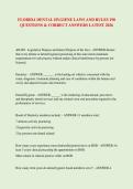 FLORIDA DENTAL HYGIENE LAWS AND RULES 190  QUESTIONS & CORRECT ANSWERS LATEST 2026 