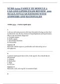 NURS 5434 FAMILY III MODULE 5  CAD AND LIPIDS EXAM REVIEW  200 NCLEX STYLE QUESTIONS WITH ANSWERS AND RATIONALES