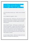 OACETT Professional Practice Exam&period; Questions with Correct Verified Answers&period; Latest 2026-2027&period; Graded A