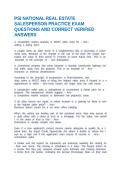 PSI NATIONAL REAL ESTATE SALESPERSON PRACTICE EXAM QUESTIONS AND CORRECT VERIFIED ANSWERS