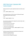 N502 Patho Exam 1 Questions With Correct Answers